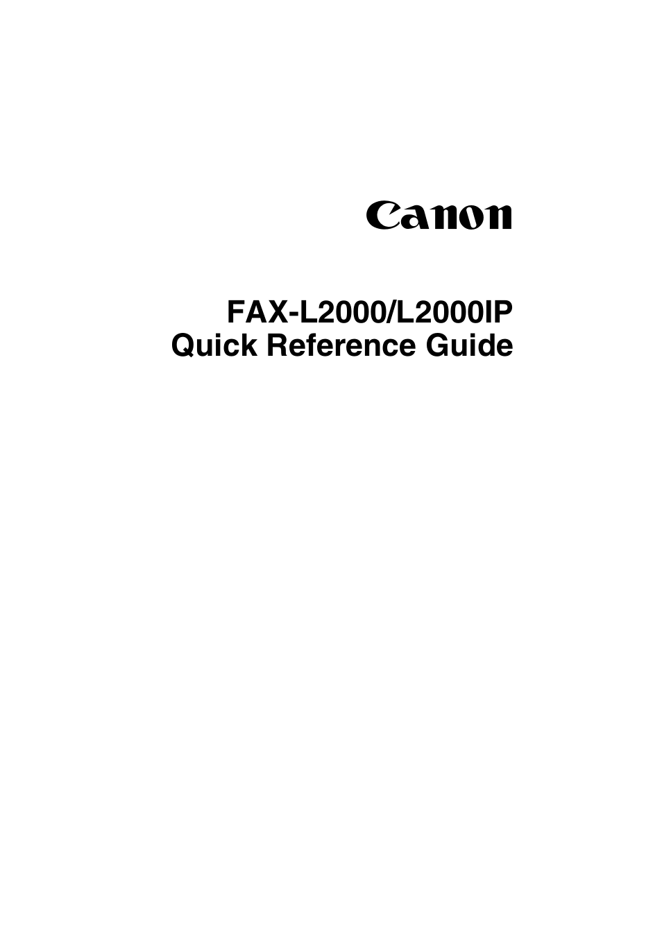 Canon FAX-L2000IP  EN User Manual | 108 pages