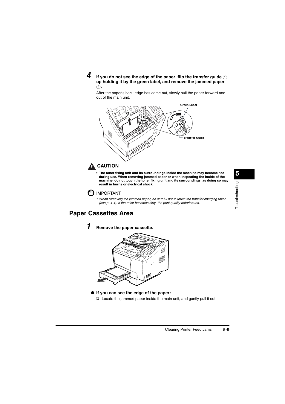 Paper cassettes area | Canon FAX-L2000IP  EN User Manual | Page 107 / 108