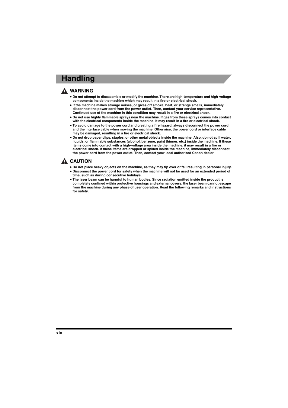 Handling | Canon FAX-L2000IP  EN User Manual | Page 14 / 108