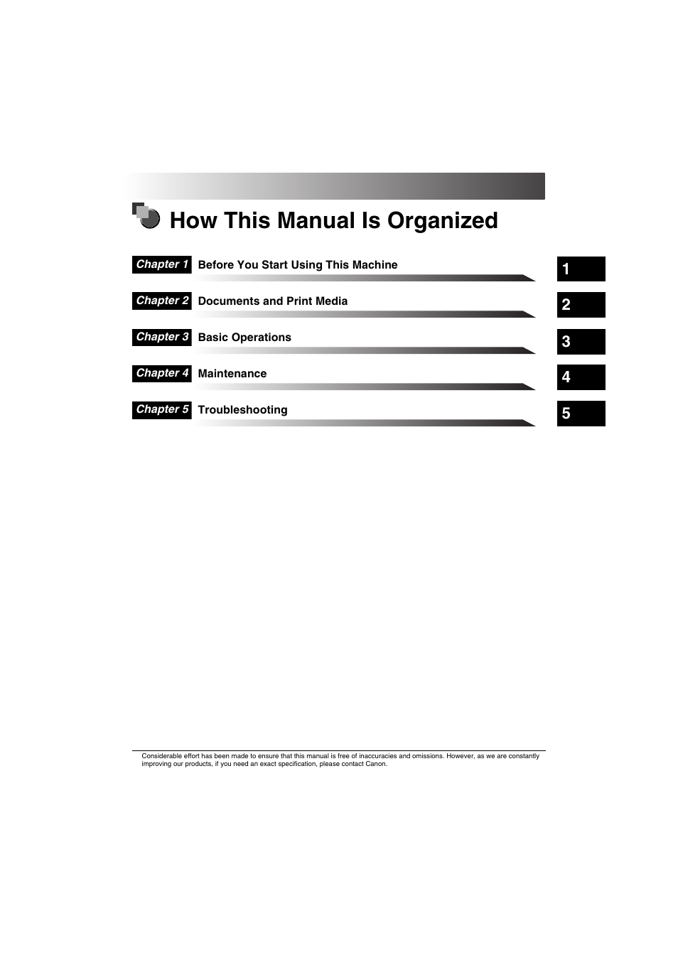 How this manual is organized | Canon FAX-L2000IP  EN User Manual | Page 3 / 108