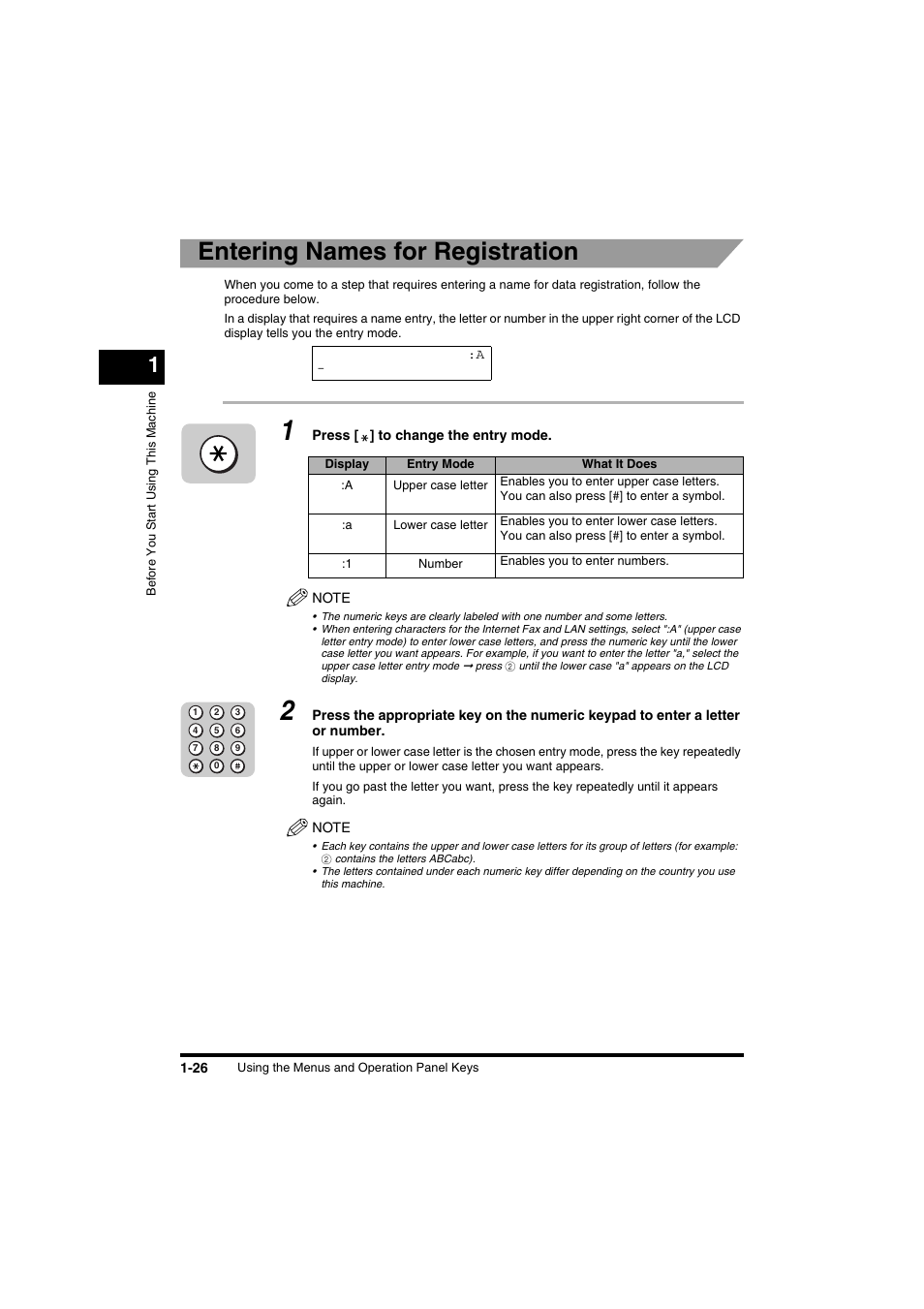 Entering names for registration | Canon FAX-L2000IP  EN User Manual | Page 42 / 108