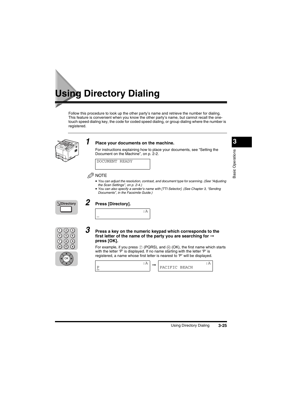 Using directory dialing, Using directory dialing -25 | Canon FAX-L2000IP  EN User Manual | Page 81 / 108