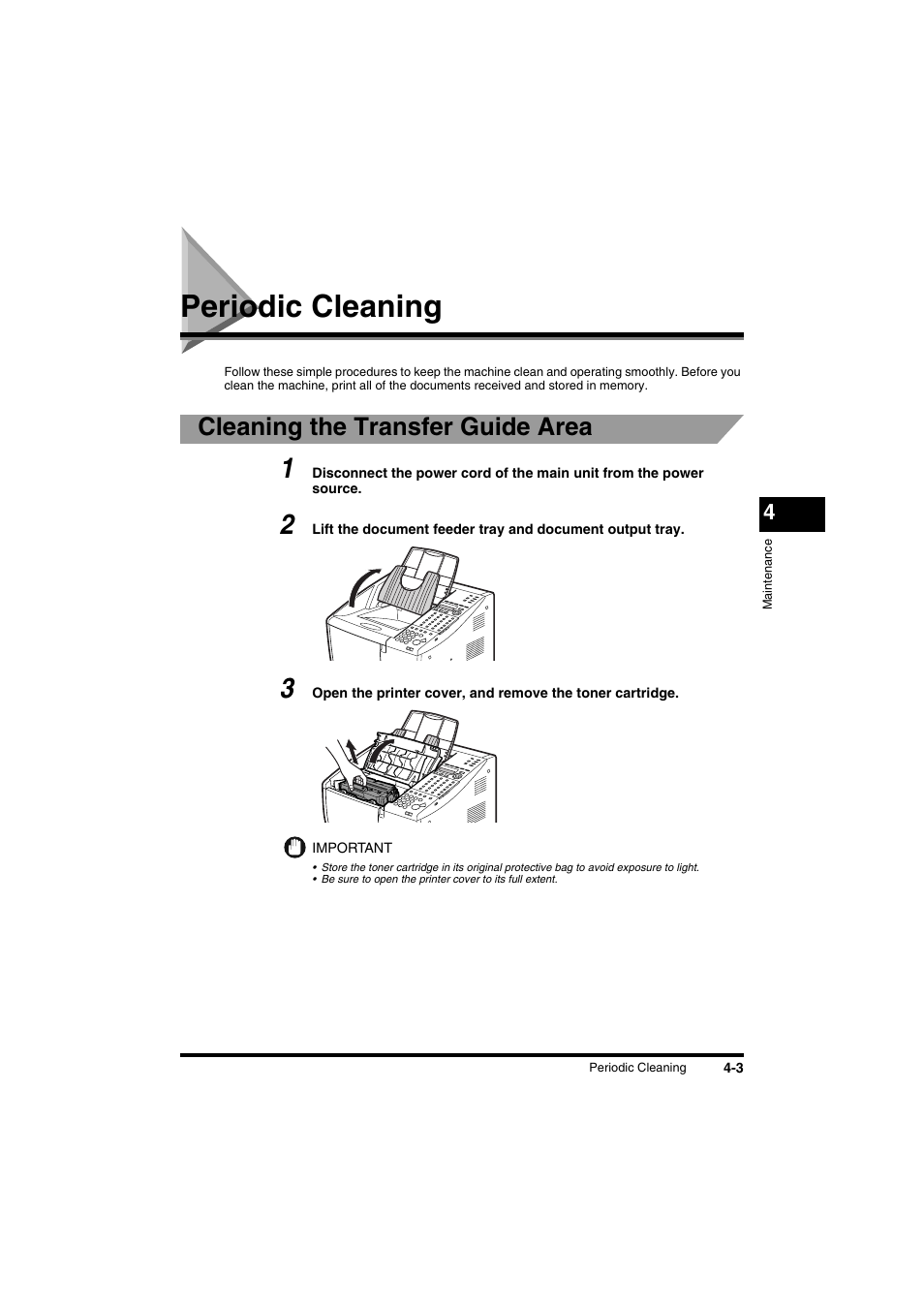 Periodic cleaning, Periodic cleaning -3, Cleaning the transfer guide area | Canon FAX-L2000IP  EN User Manual | Page 89 / 108