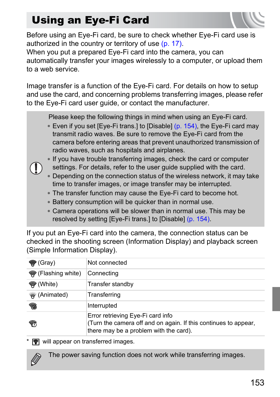 Using an eye-fi card | Canon 210 User Manual | Page 153 / 176