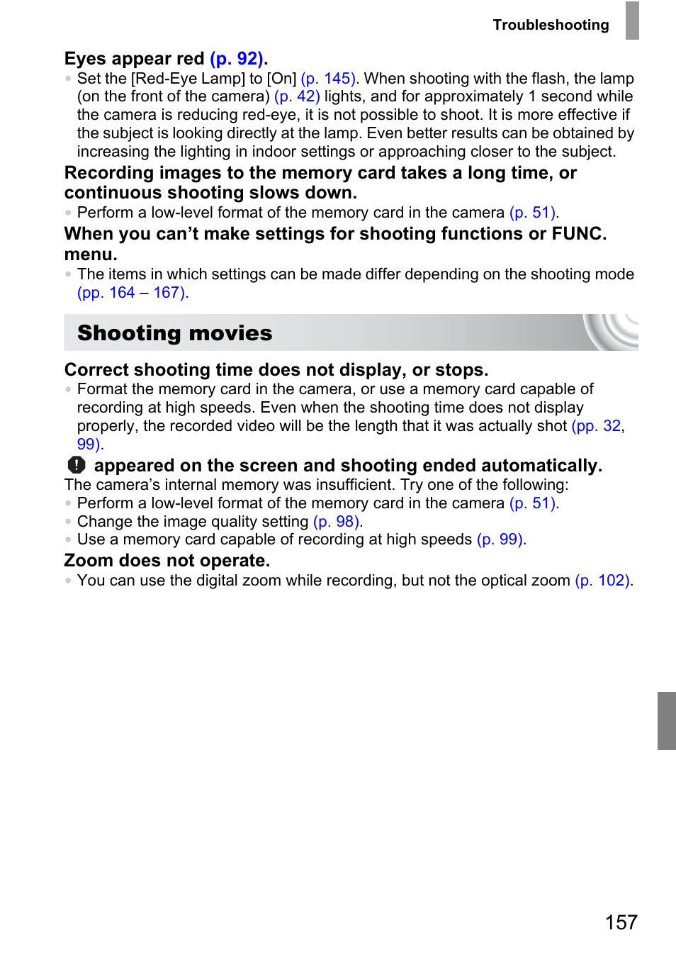 Shooting movies | Canon 210 User Manual | Page 157 / 176