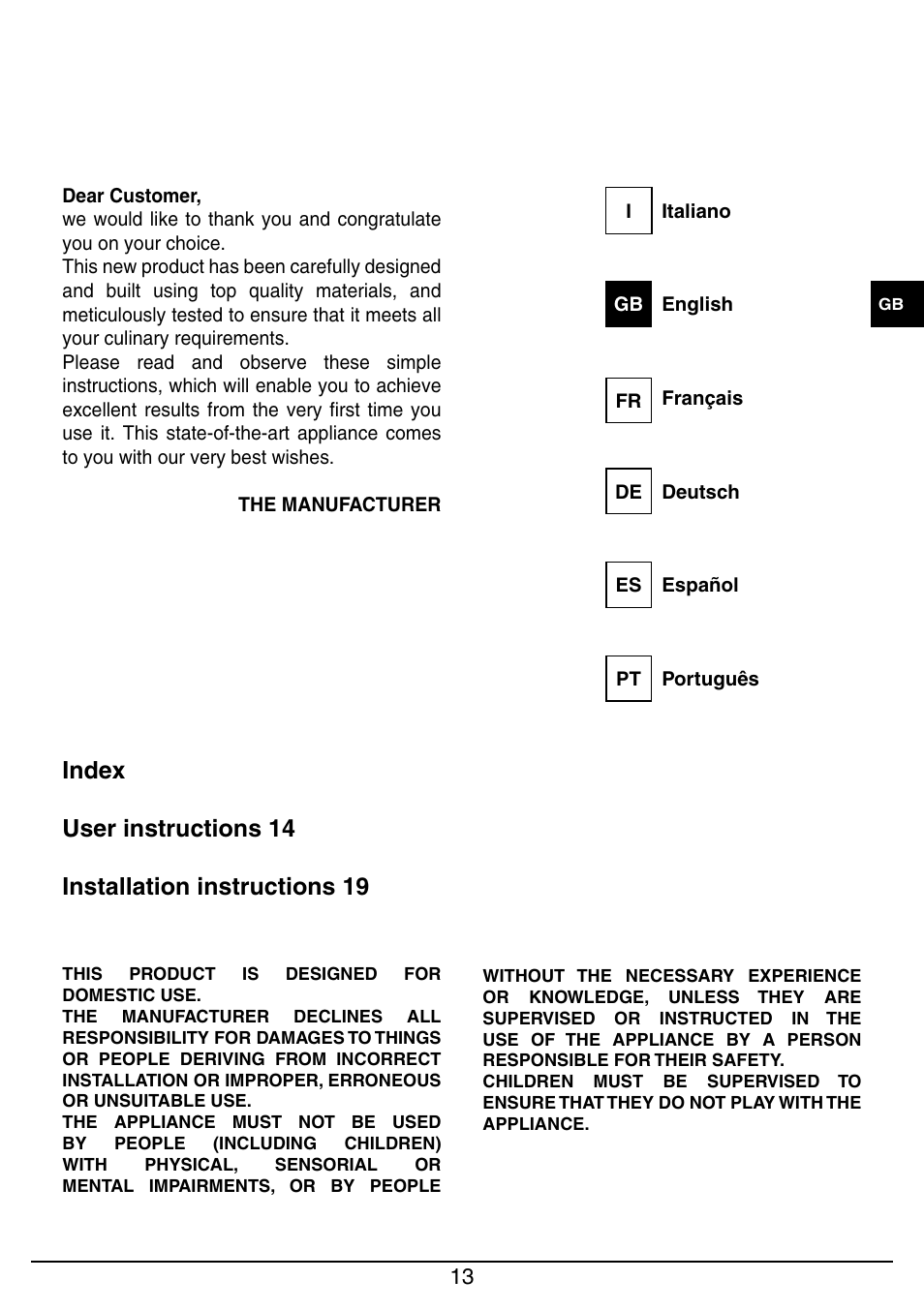 Baumatic BHIW400SS User Manual | Page 14 / 68