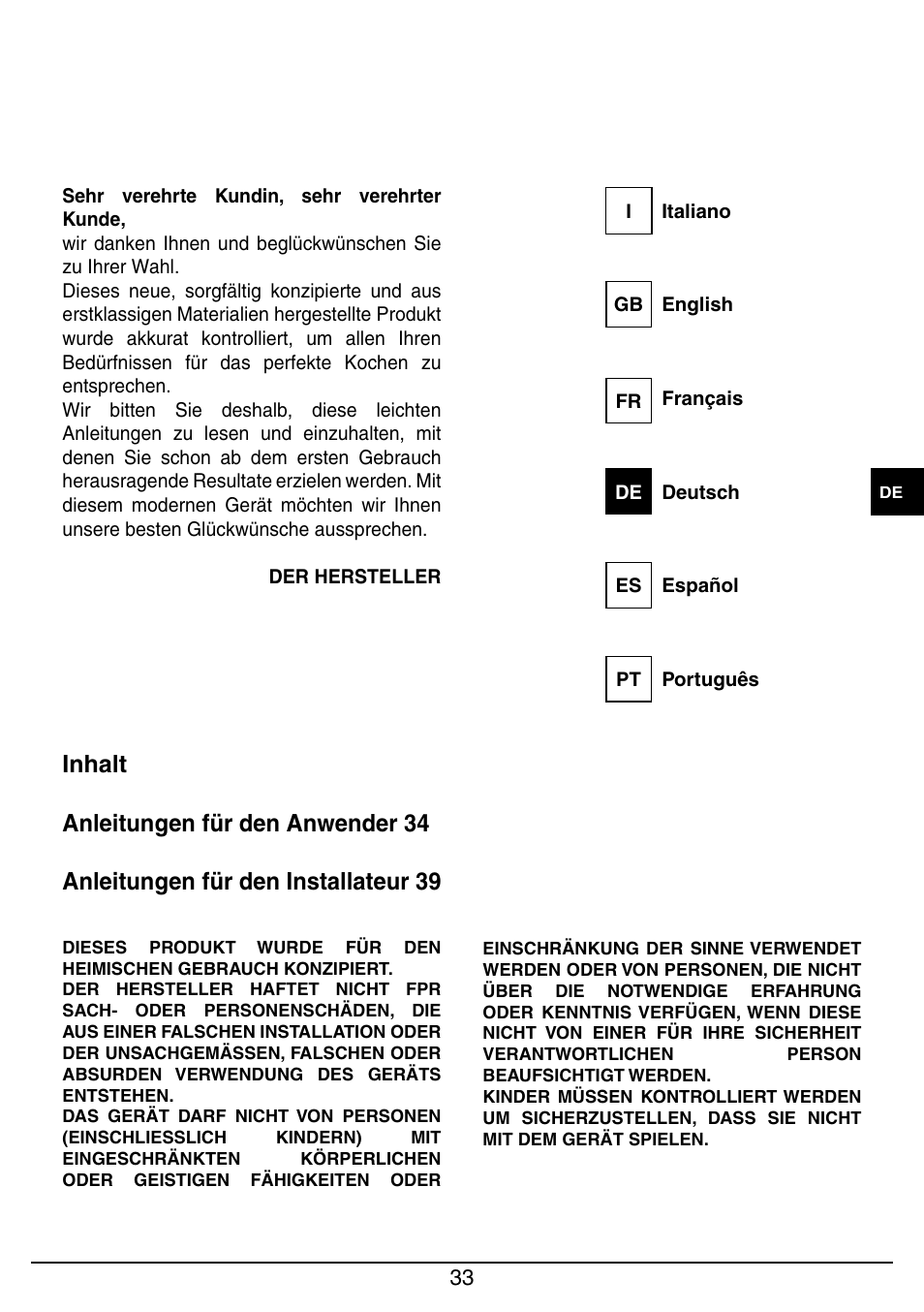Baumatic BHIW400SS User Manual | Page 34 / 68