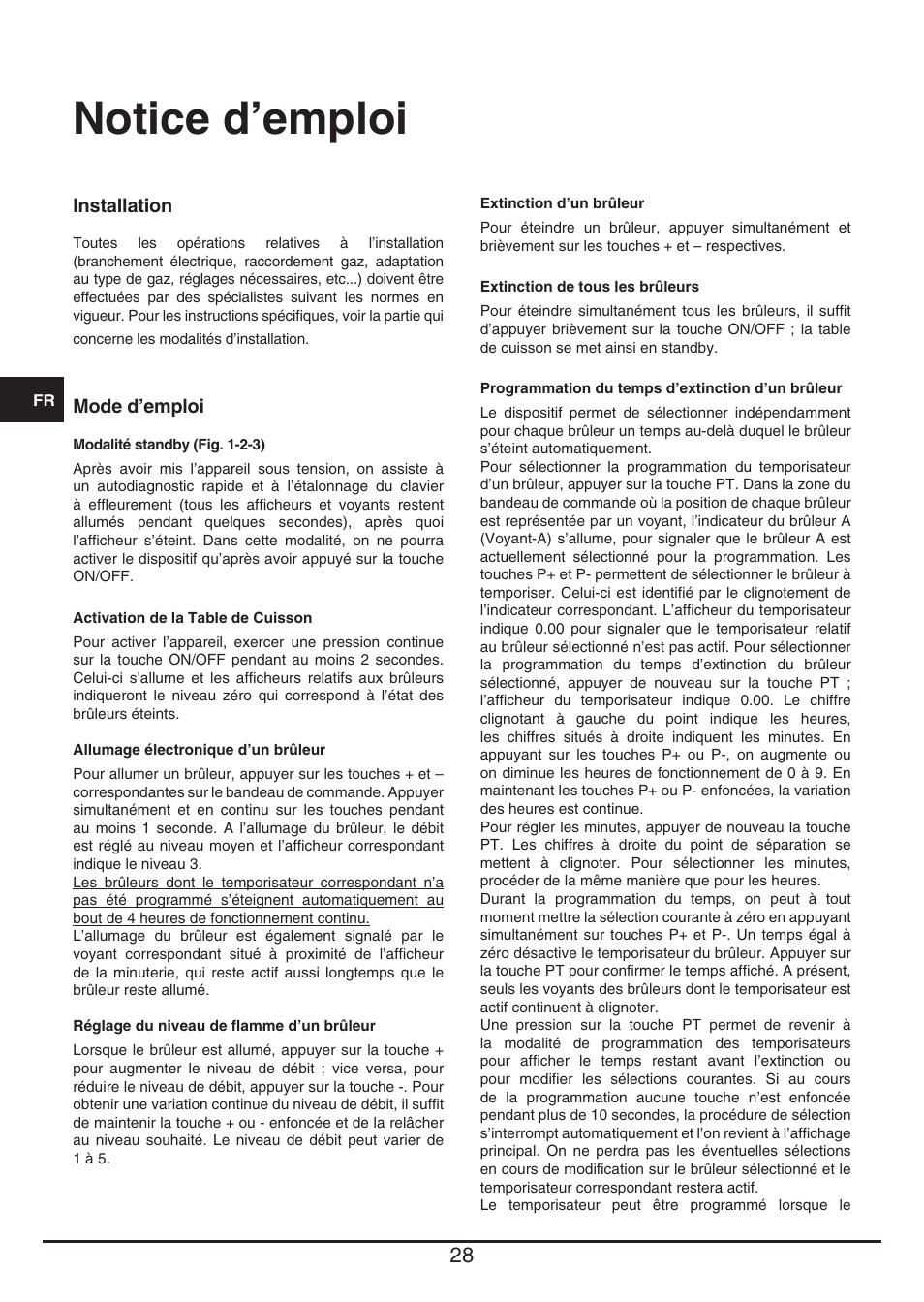 Notice d’emploi | Baumatic BHG112SS User Manual | Page 28 / 76