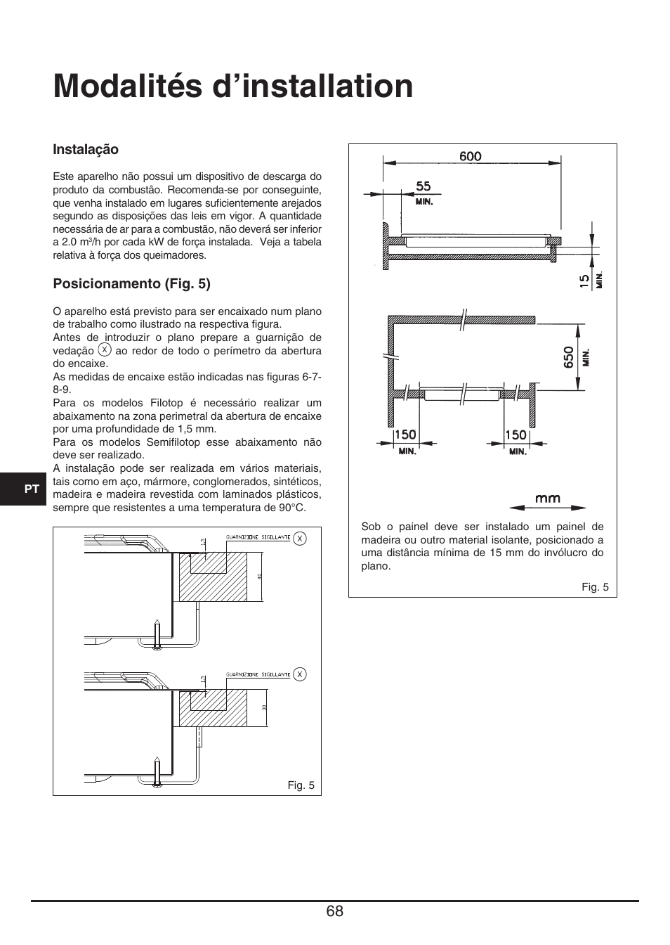 Modalités d’installation | Baumatic BHG112SS User Manual | Page 68 / 76