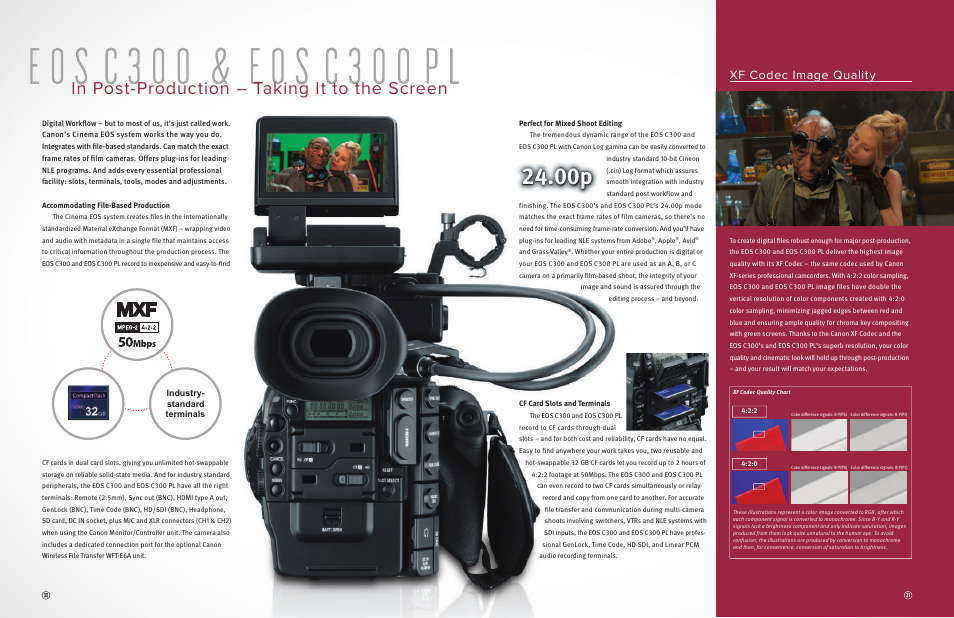 Xf codec image quality | Canon EOS C300 PL User Manual | Page 15 / 19