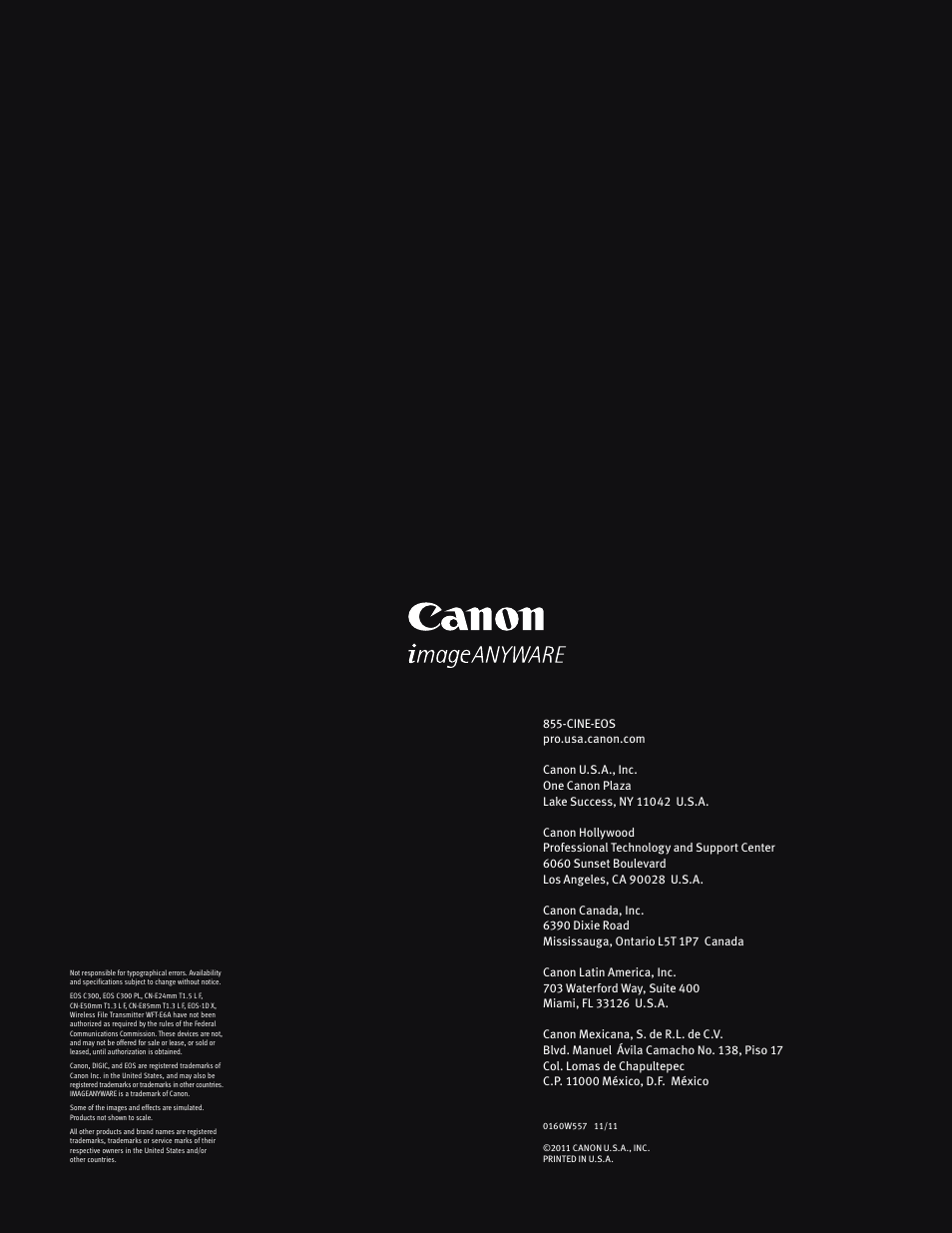 Canon EOS C300 PL User Manual | Page 19 / 19