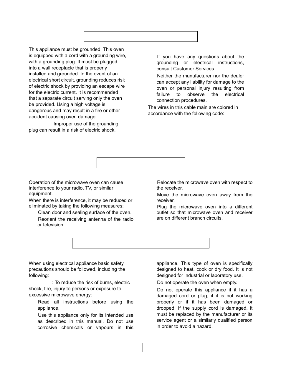 Grounding instructions, Radio interference, Important safety instructions | Baumatic BMMI170SS User Manual | Page 5 / 20