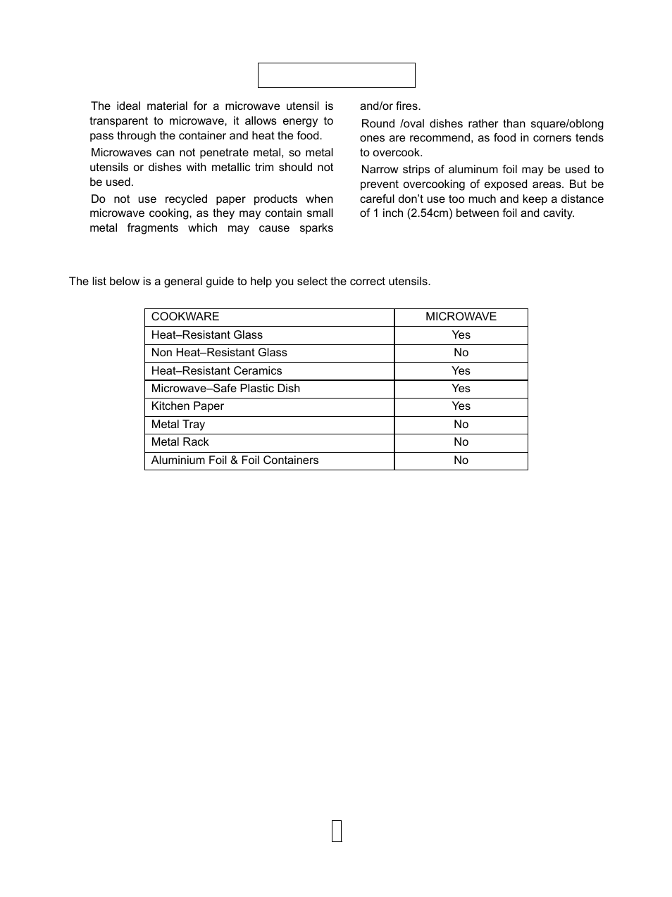 Utensils guide | Baumatic BMMI170SS User Manual | Page 7 / 20
