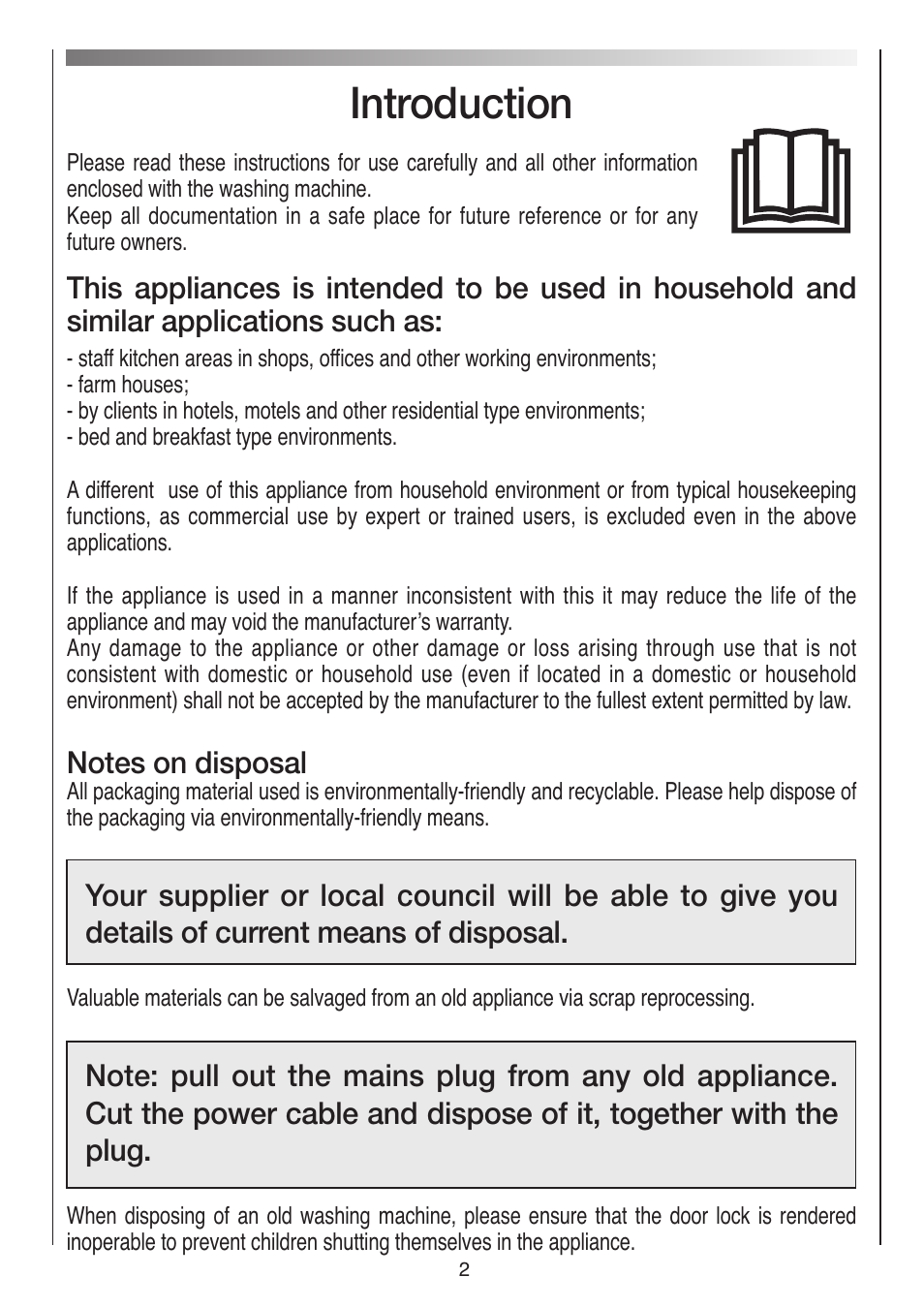Introduction | Baumatic BWDI126N User Manual | Page 2 / 40