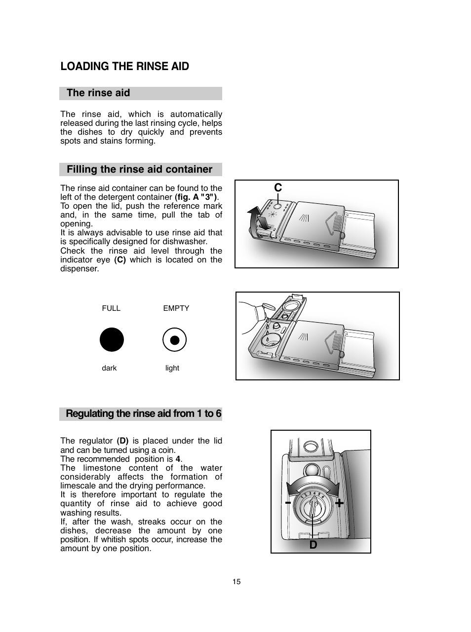 Loading the rinse aid | Baumatic BDIF612 User Manual | Page 15 / 32