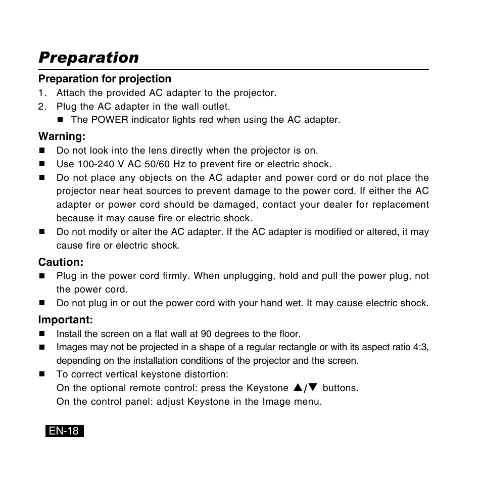 Preparation | Canon DC-4381 User Manual | Page 18 / 40