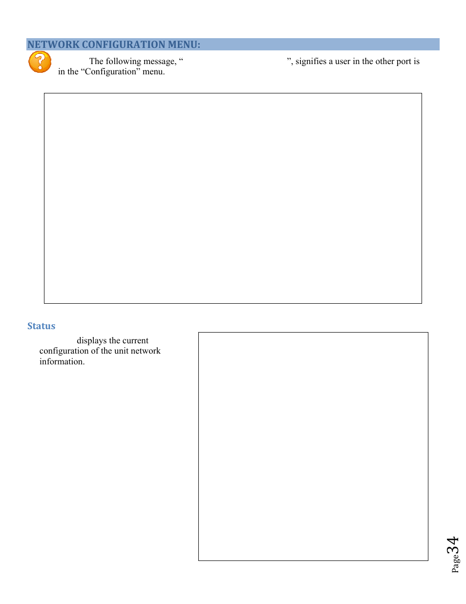 Network configuration menu, Status | BayTech MRP units 2012 User Manual | Page 34 / 67