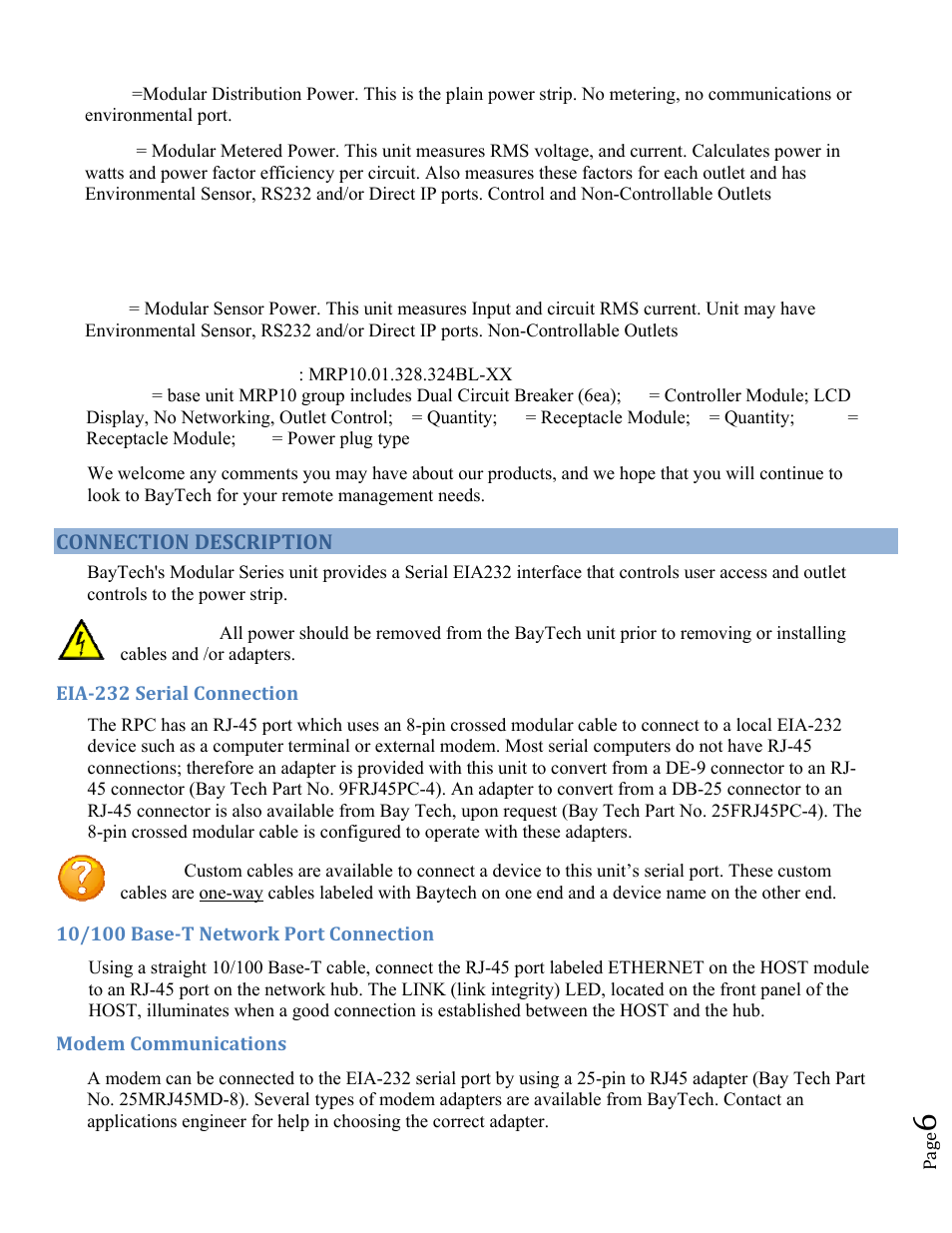 BayTech MRP units 2012 User Manual | Page 6 / 67