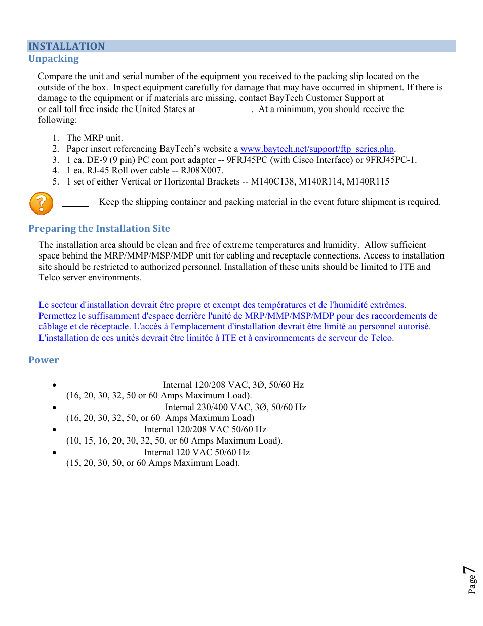 BayTech MRP units 2012 User Manual | Page 7 / 67