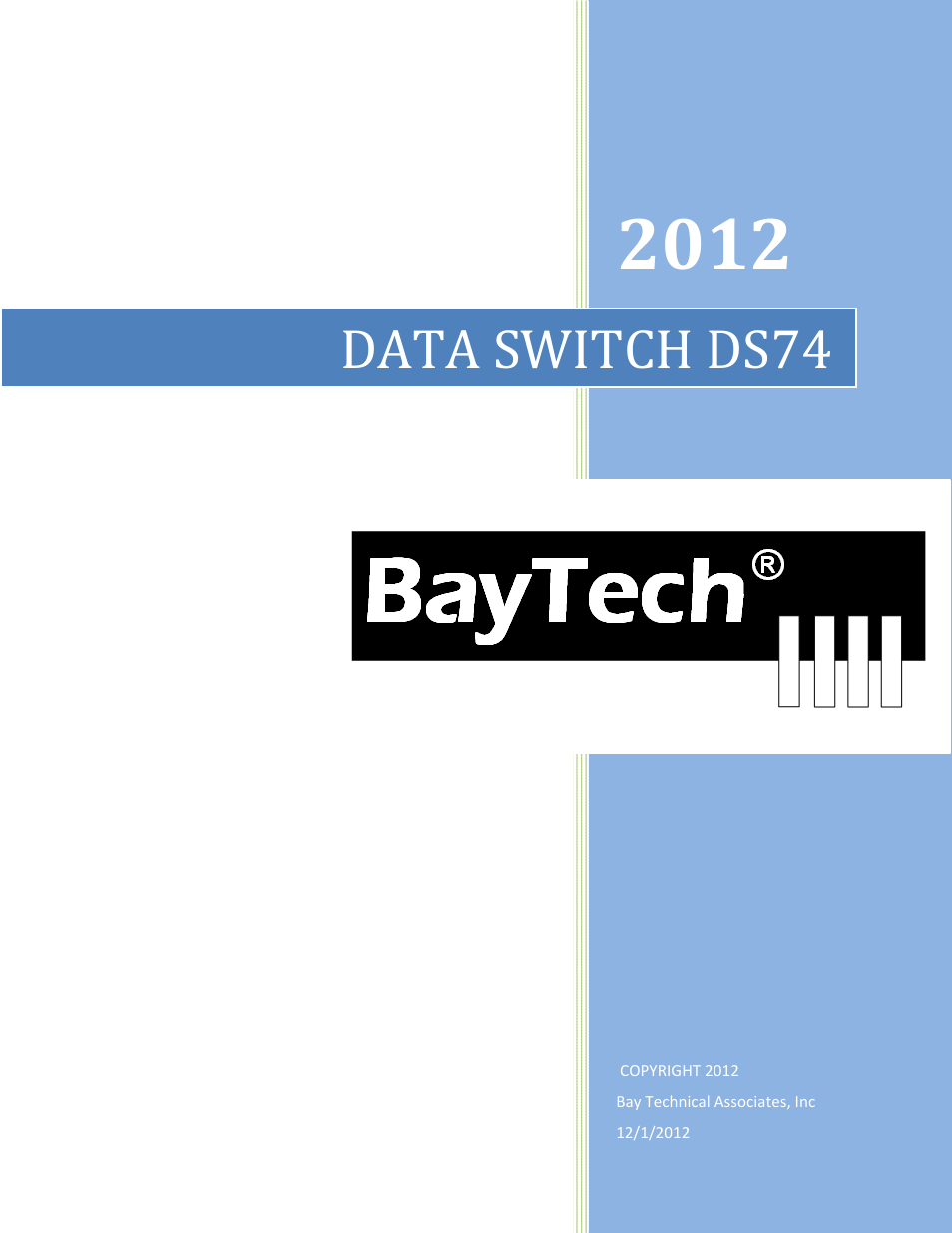 BayTech DS74 2012 User Manual | 17 pages