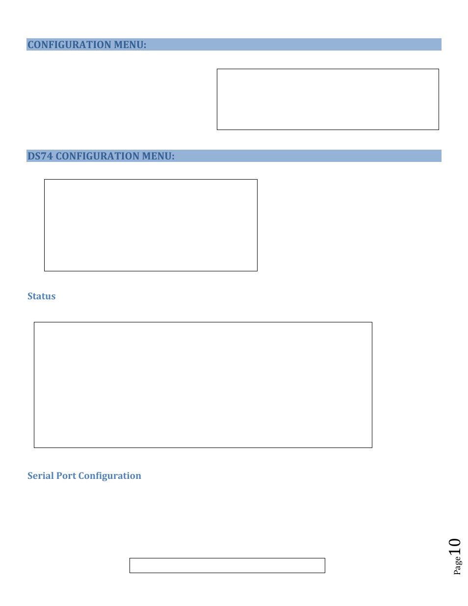 Configuration menu, Ds74 configuration menu | BayTech DS74 2012 User Manual | Page 10 / 17