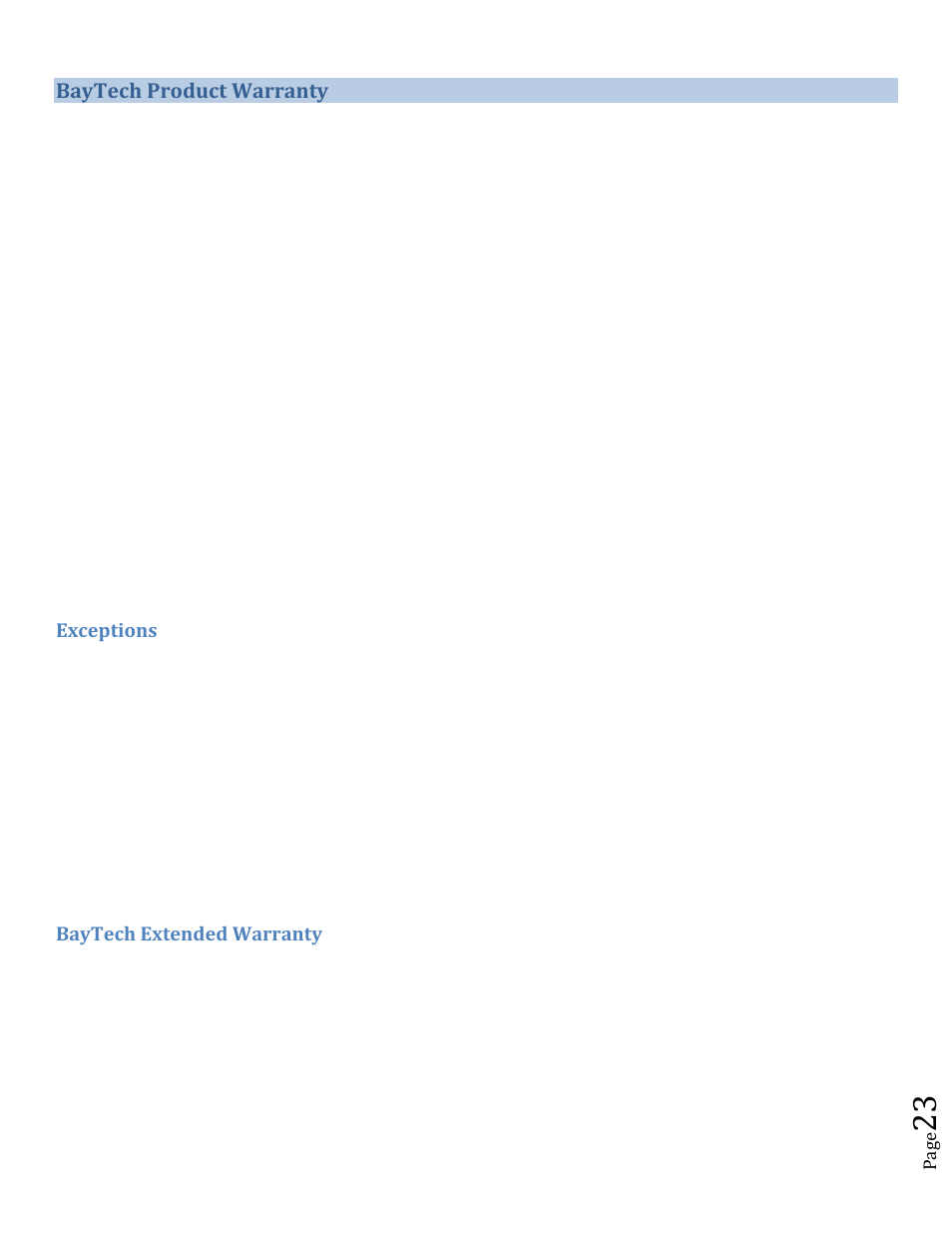 Baytech product warranty | BayTech DS2-RPC 2012 User Manual | Page 23 / 25
