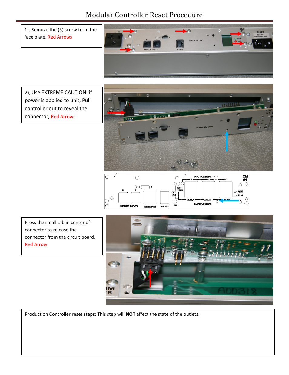 BayTech MMP units controller Reset Procedures User Manual | 1 page