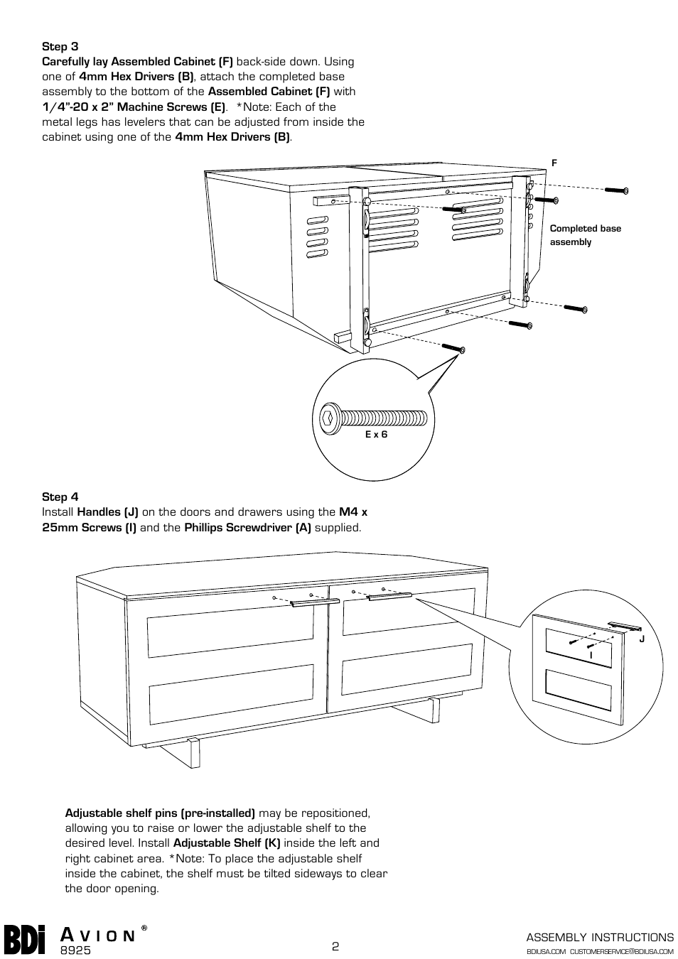 BDI 8925 AVION User Manual | Page 2 / 4