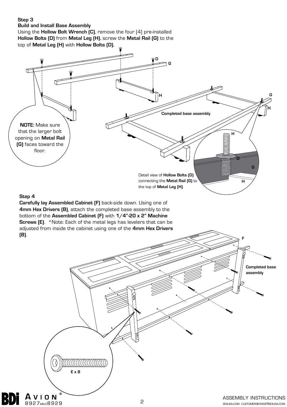 BDI 8927 AVION User Manual | Page 2 / 5