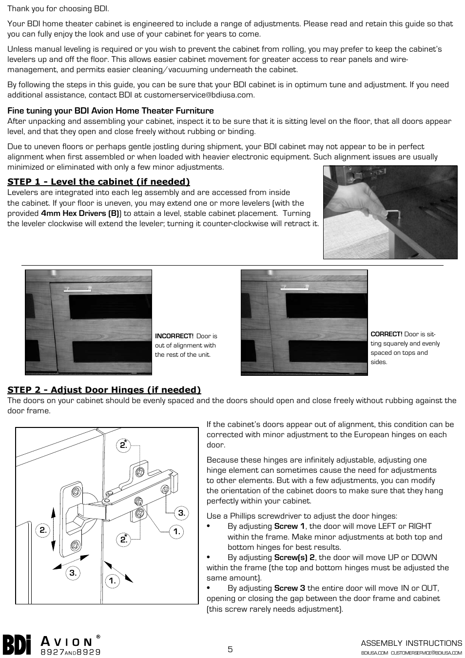 BDI 8927 AVION User Manual | Page 5 / 5