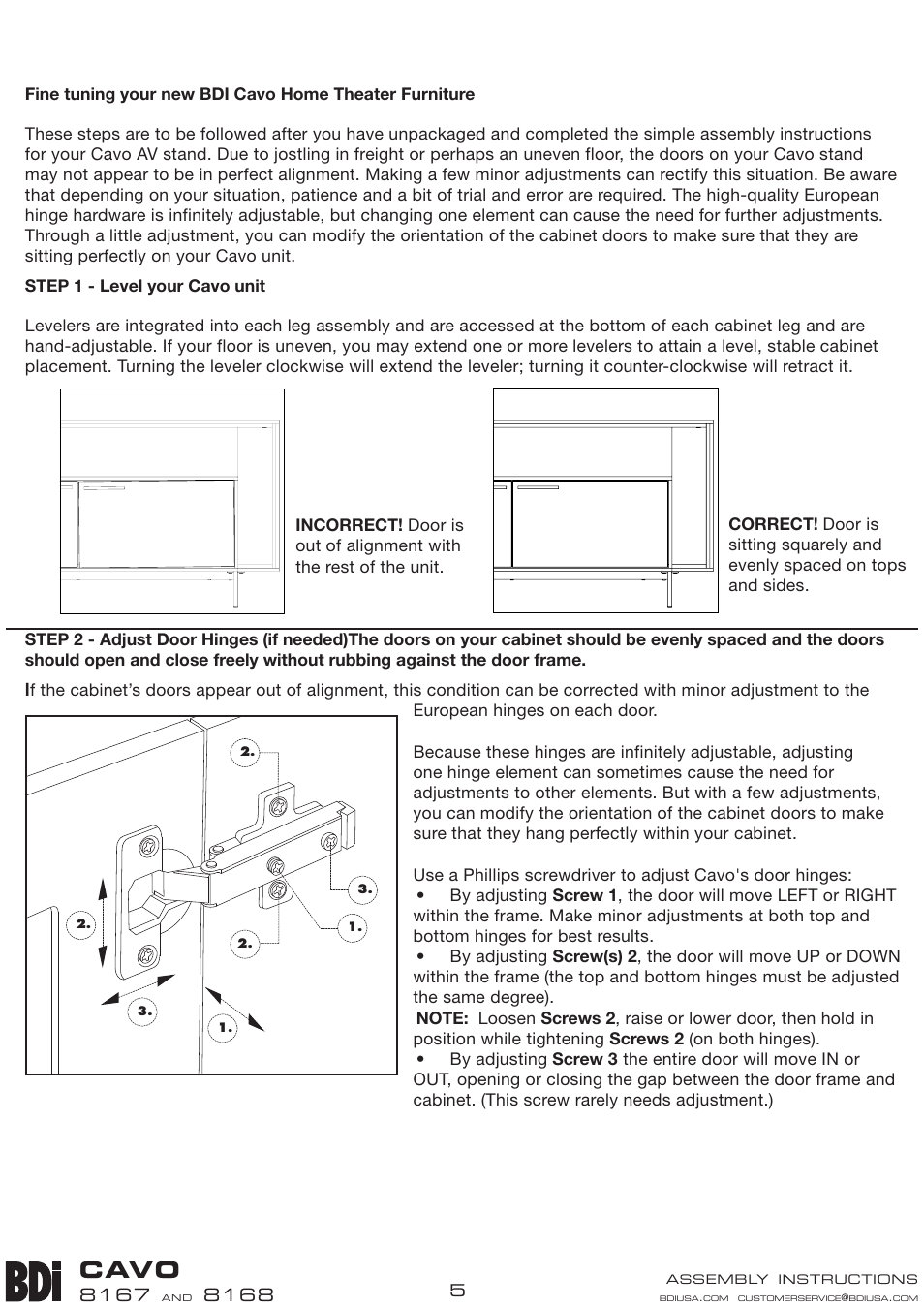 Cavo | BDI 8167 CAVO User Manual | Page 5 / 5