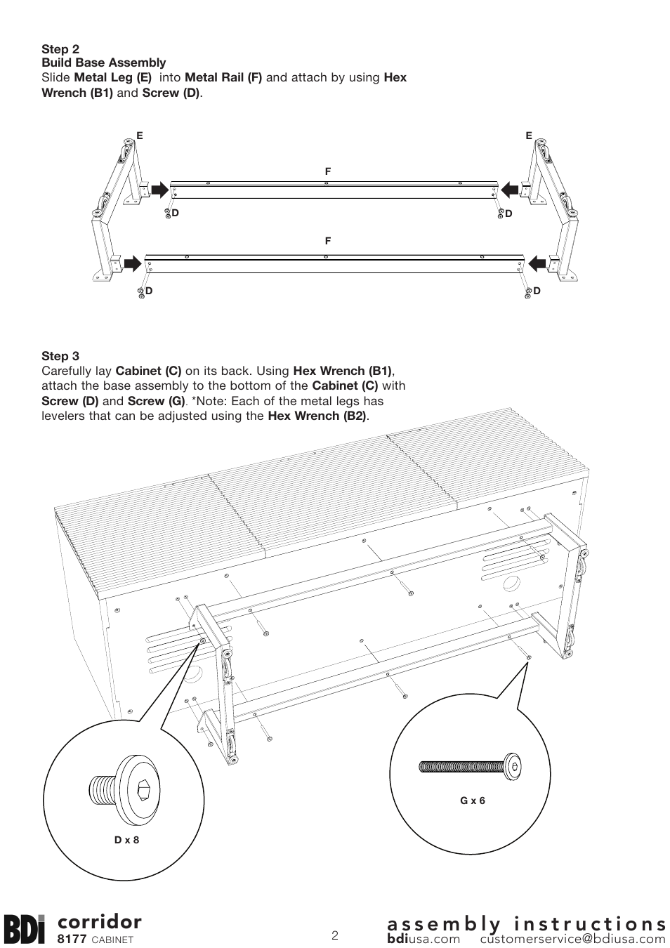 Corridor | BDI 8177 CORRIDOR User Manual | Page 2 / 5