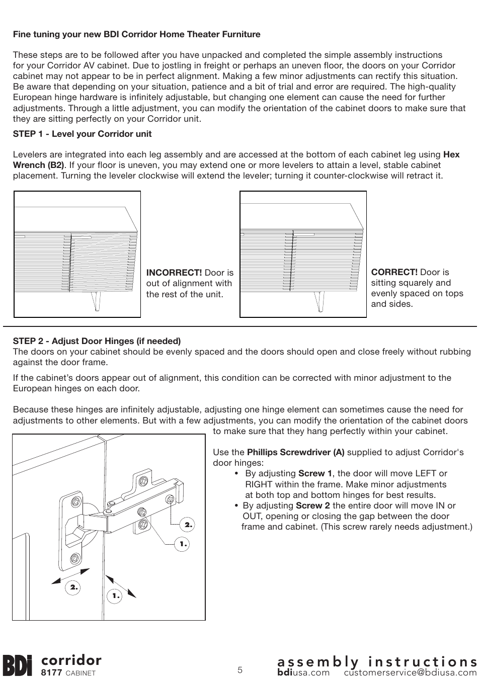 Corridor | BDI 8177 CORRIDOR User Manual | Page 5 / 5