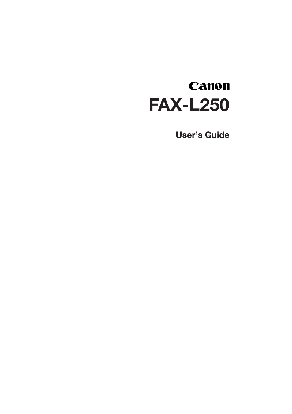 Canon L250 User Manual | 282 pages