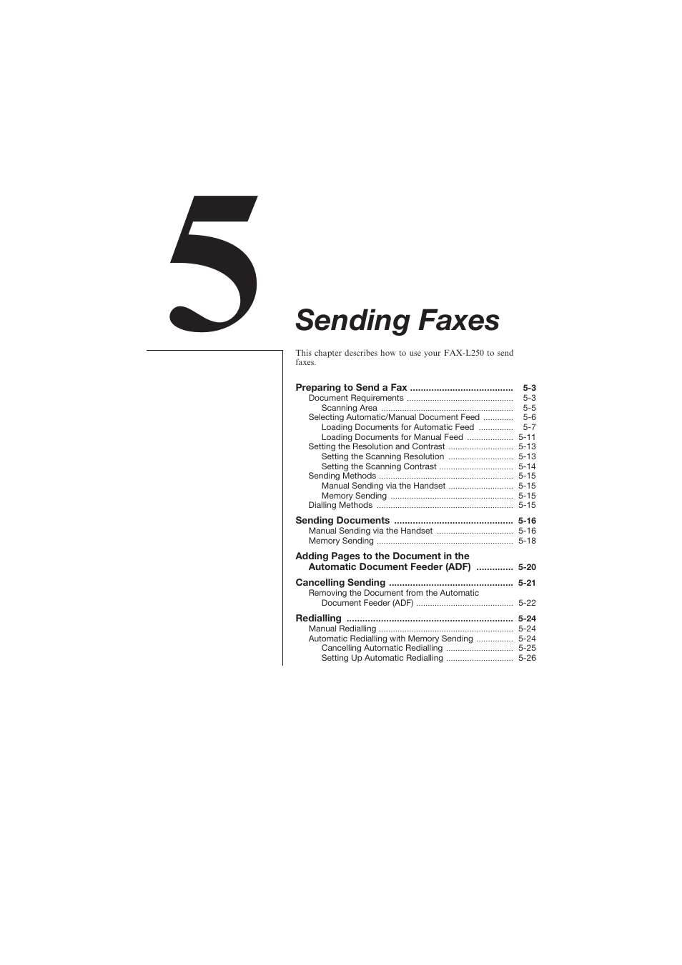 Sending faxes | Canon L250 User Manual | Page 103 / 282
