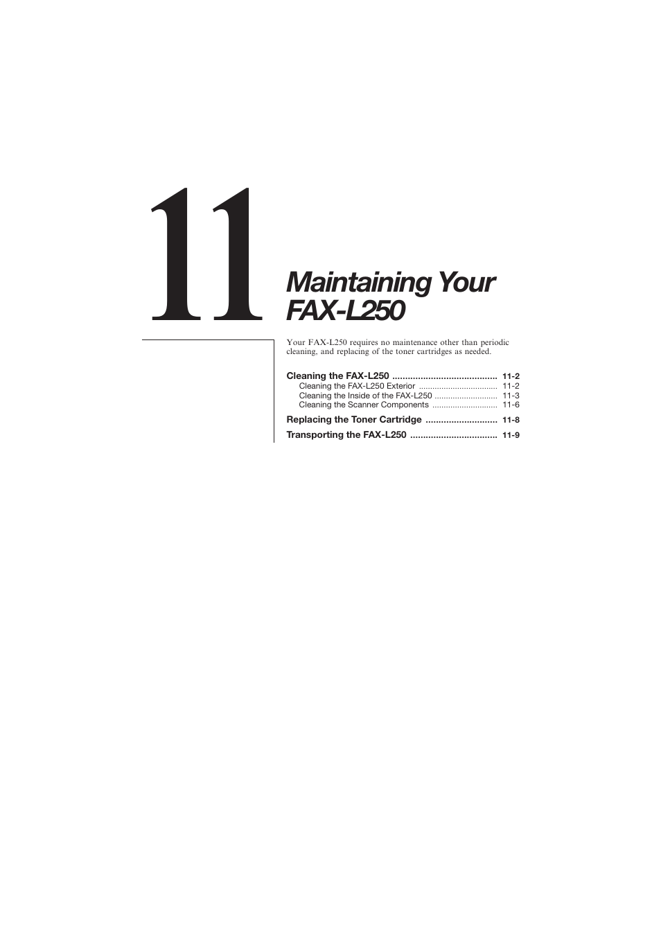 Maintaining your fax-l250 | Canon L250 User Manual | Page 231 / 282