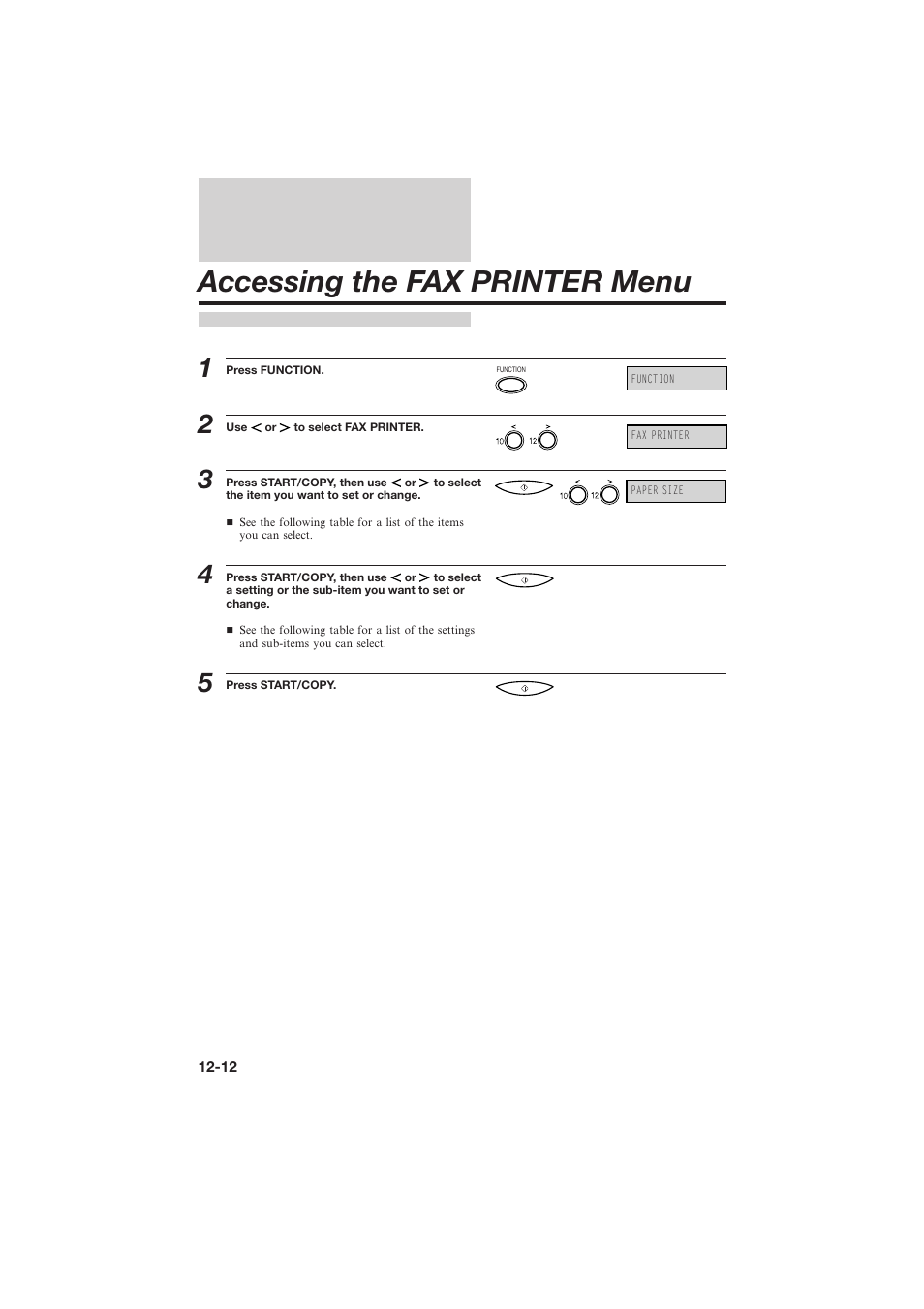 Accessing the fax printer menu | Canon L250 User Manual | Page 252 / 282