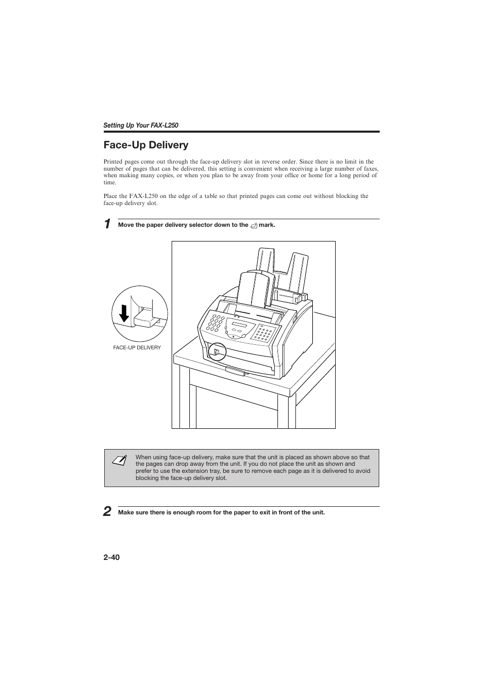 Face-up delivery | Canon L250 User Manual | Page 66 / 282