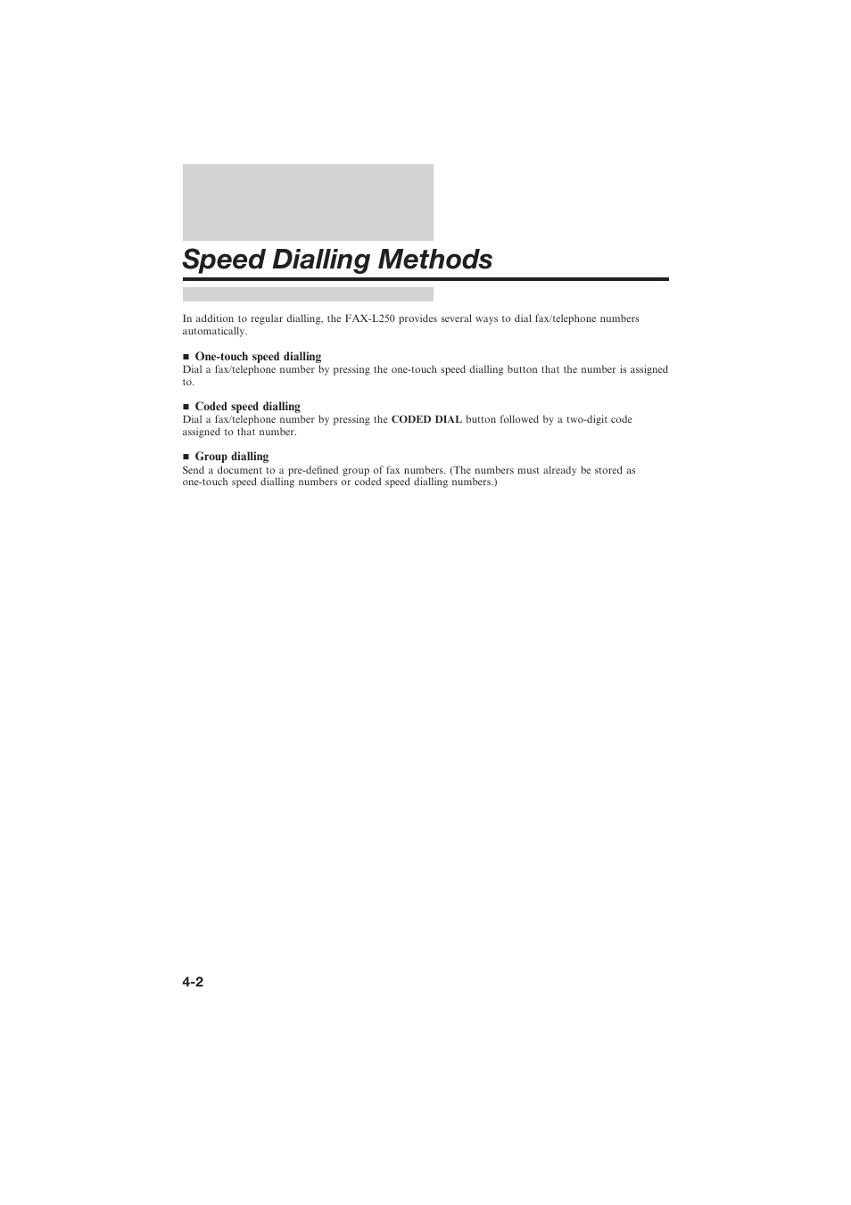 Speed dialling methods | Canon L250 User Manual | Page 80 / 282