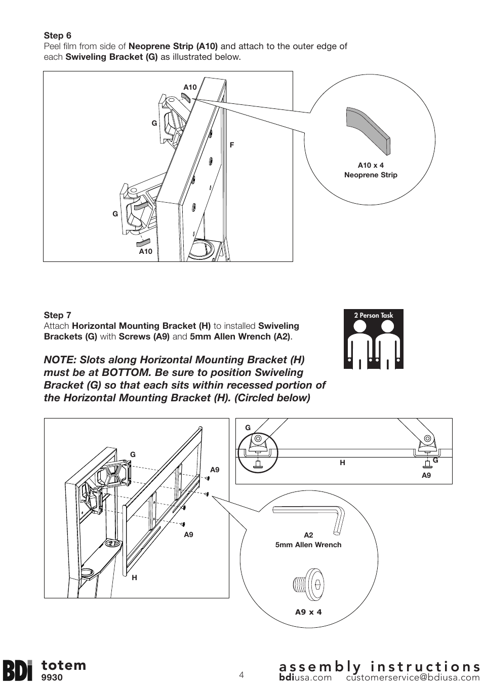 Totem | BDI 9930 totem User Manual | Page 4 / 10