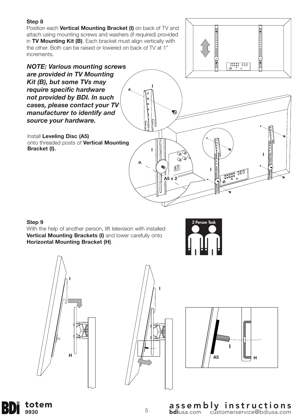 Totem | BDI 9930 totem User Manual | Page 5 / 10