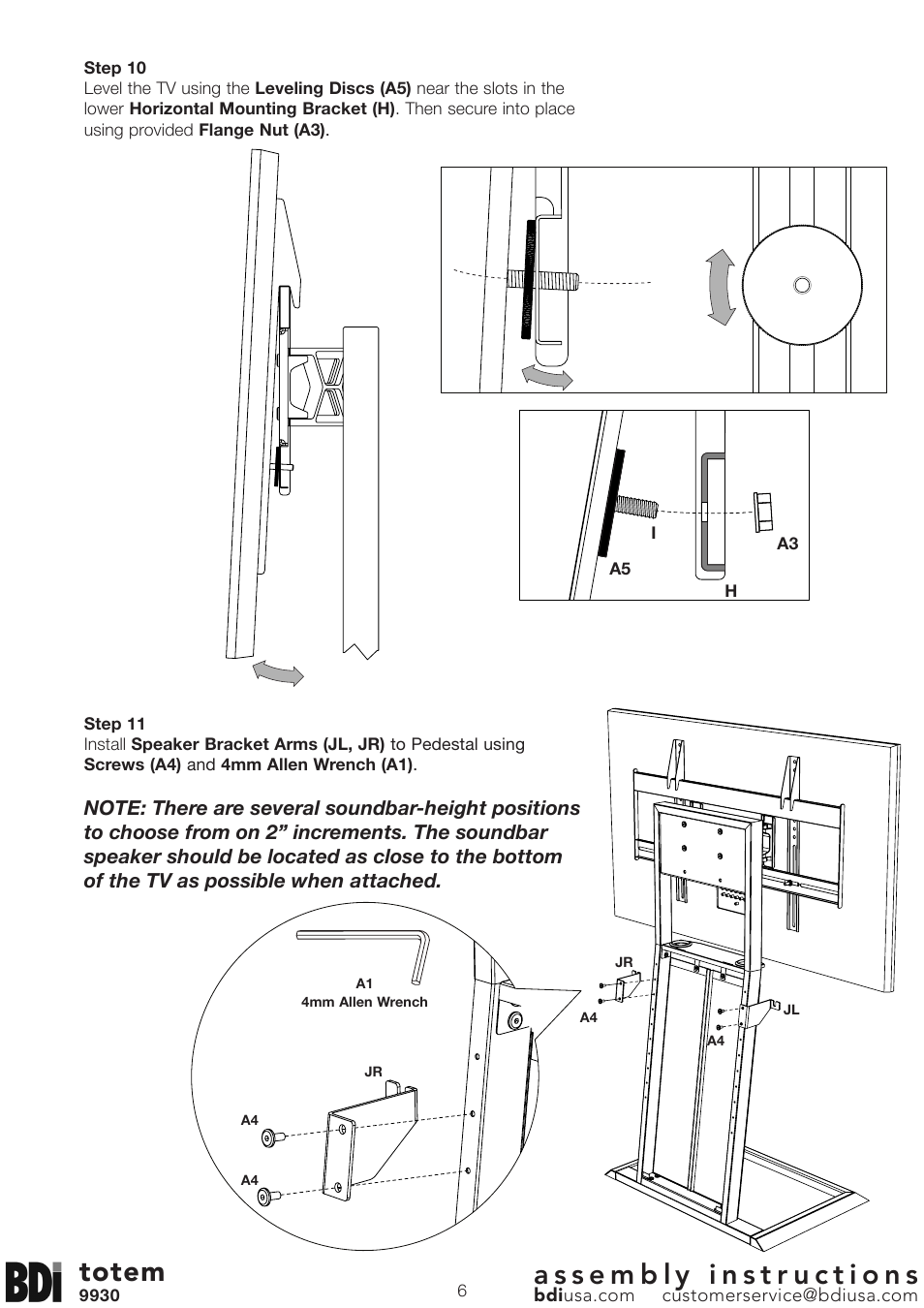 Totem | BDI 9930 totem User Manual | Page 6 / 10