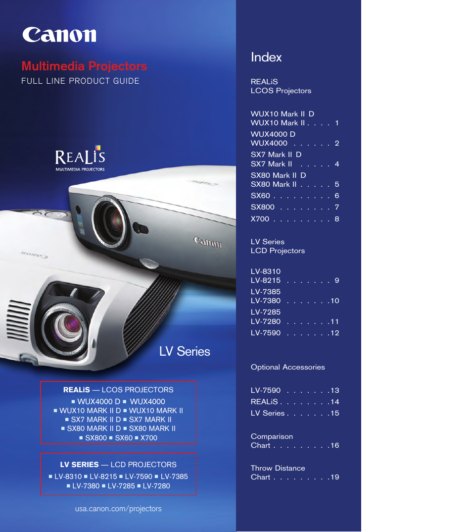 Canon REALIS LV-8310 User Manual | 13 pages