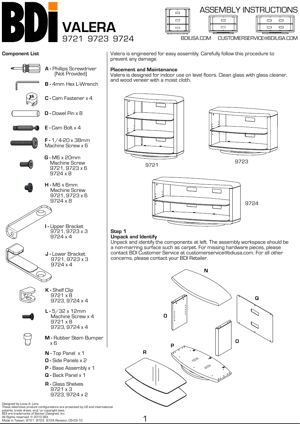 BDI 9721 VALERA User Manual | 4 pages