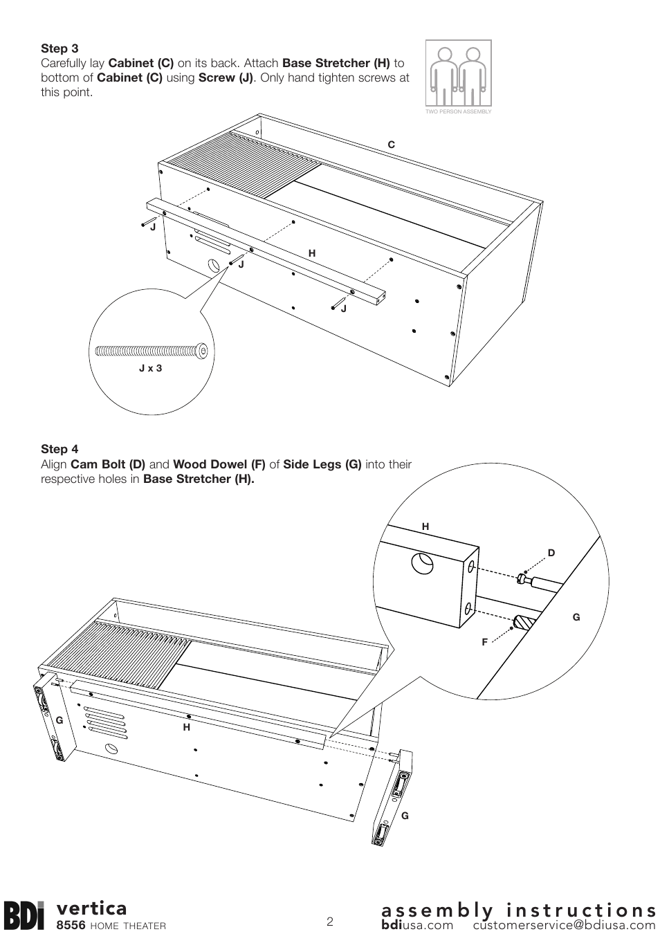 Vertica | BDI 8556 VERTICA User Manual | Page 2 / 7