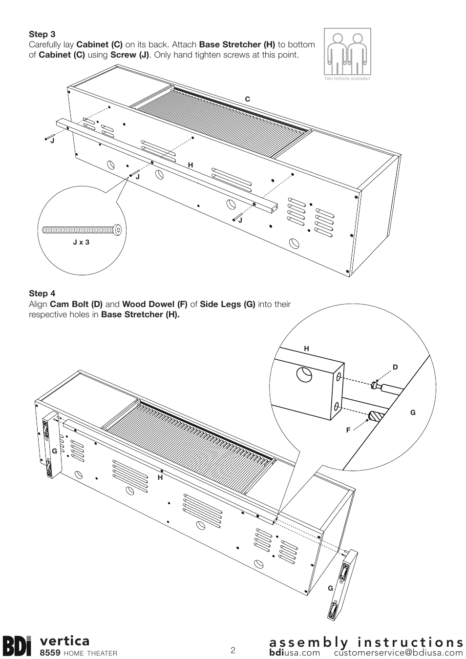 Vertica | BDI 8559 VERTICA User Manual | Page 2 / 4