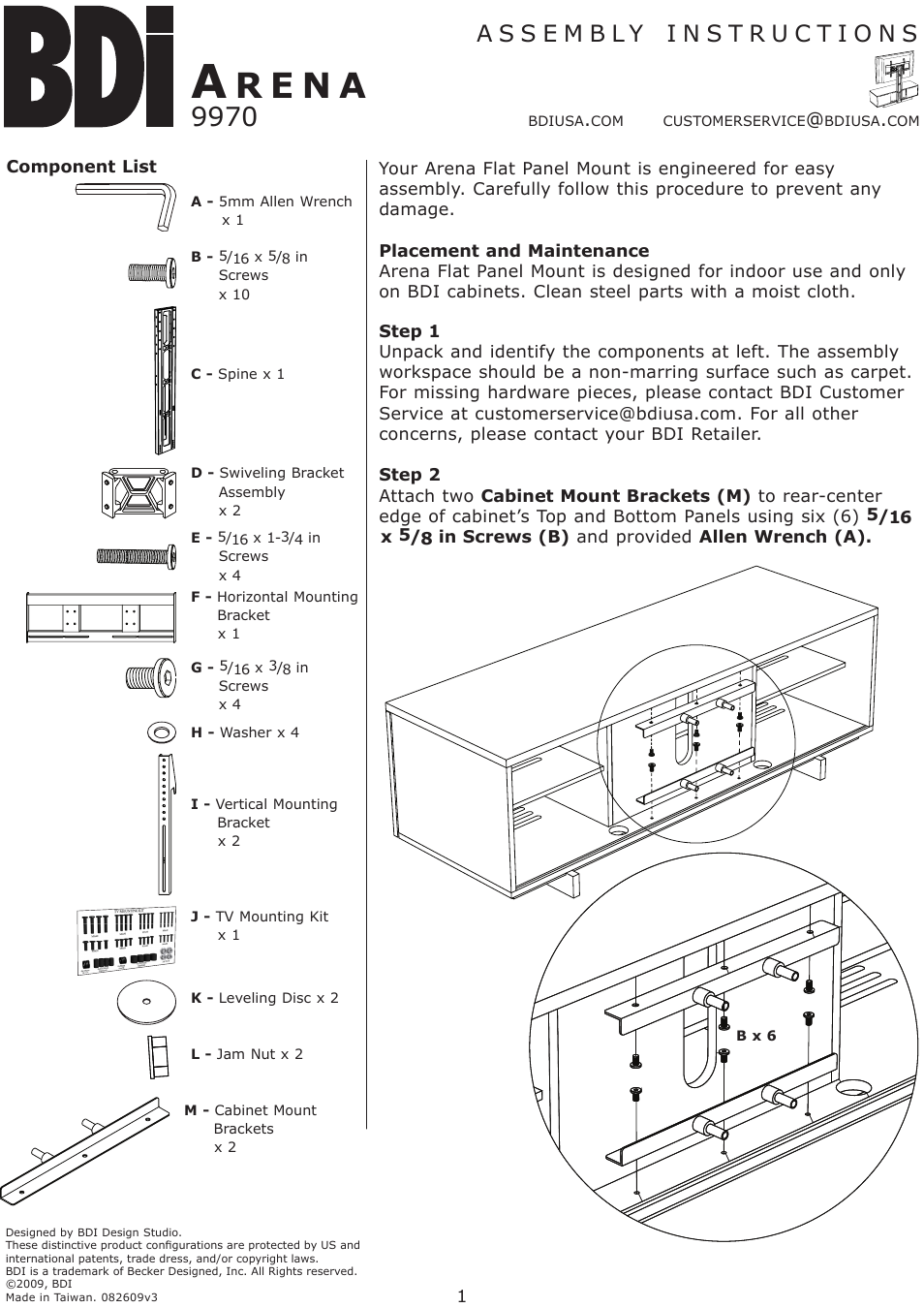 BDI 9970 ARENA User Manual | 5 pages