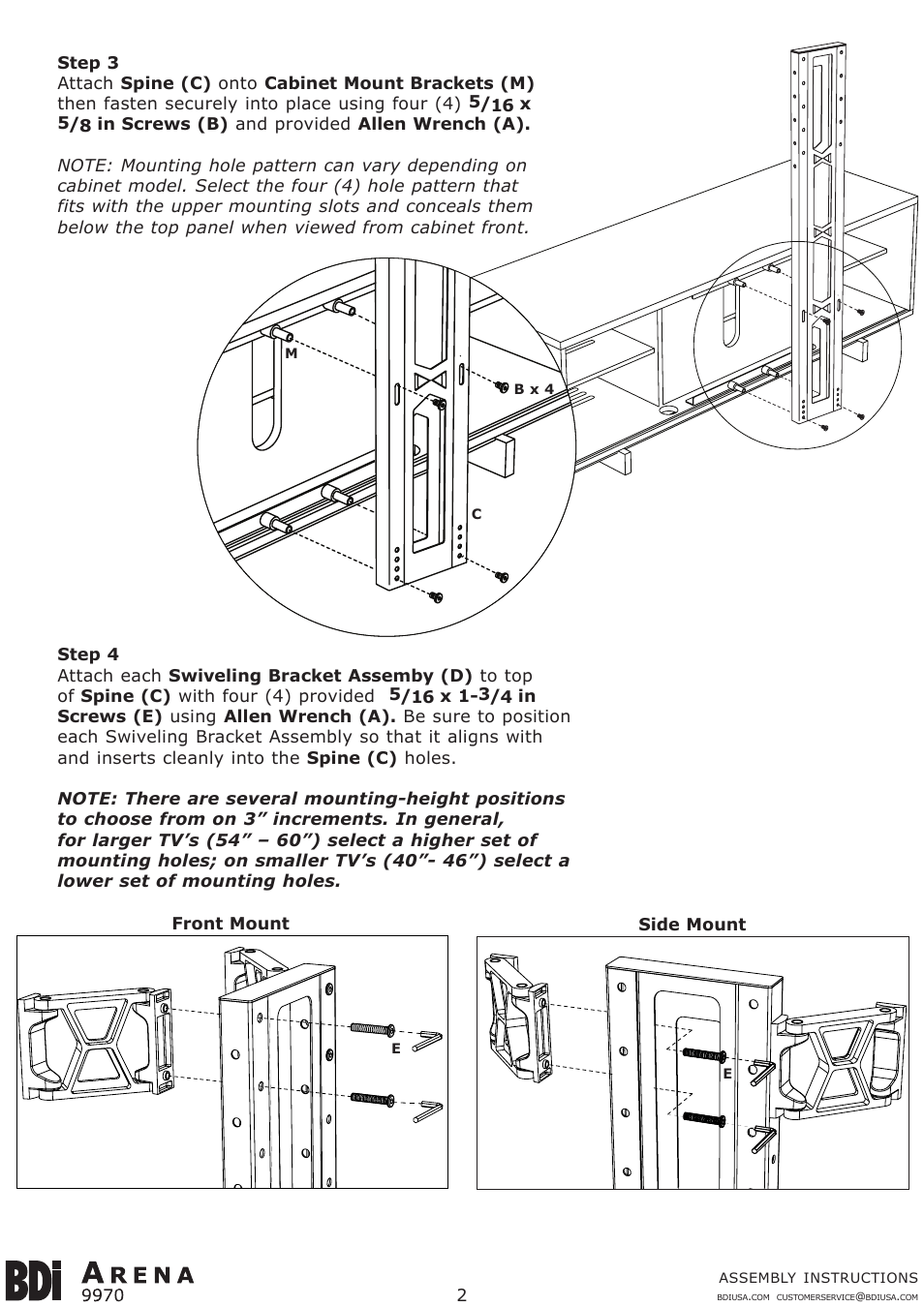 BDI 9970 ARENA User Manual | Page 2 / 5