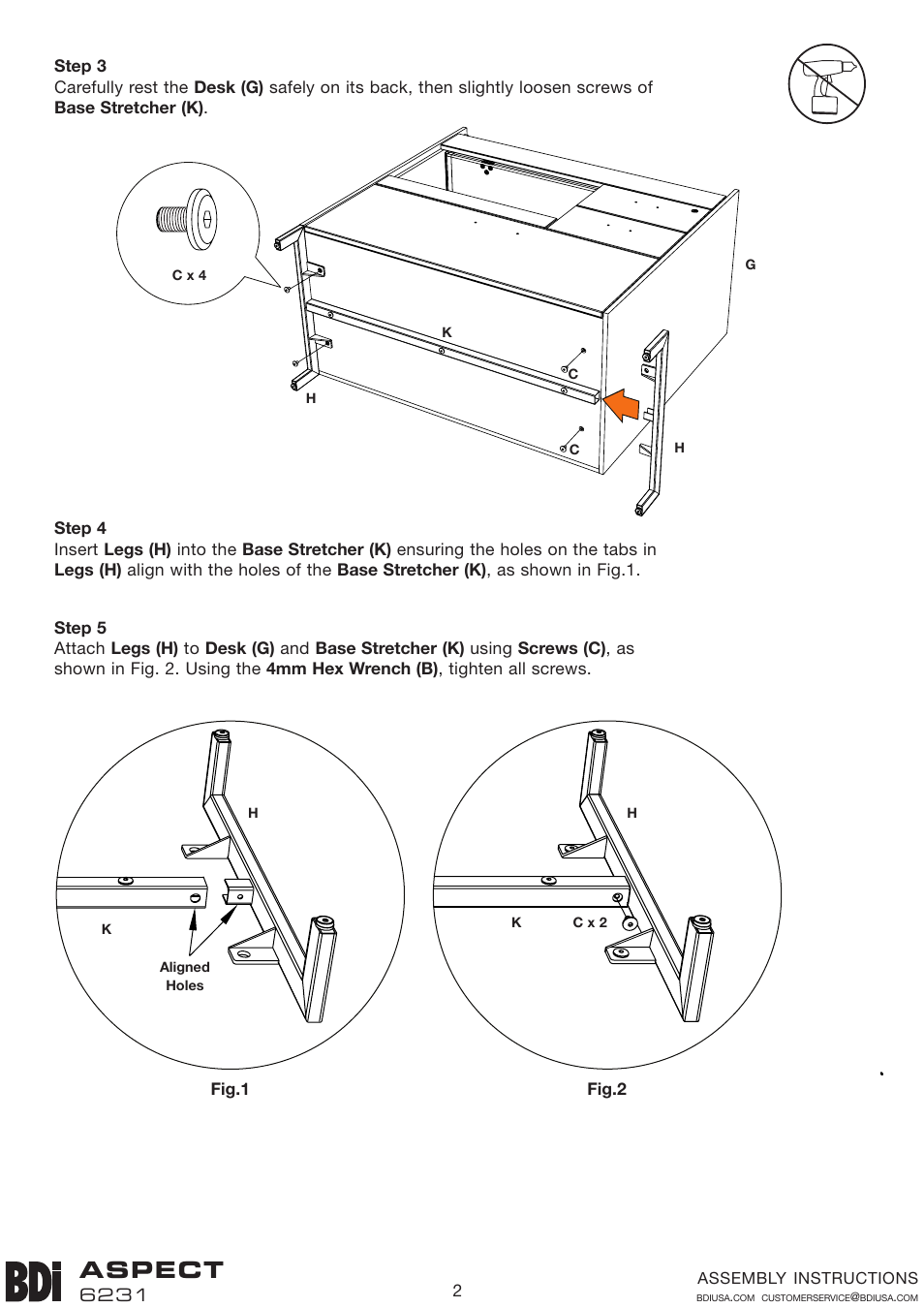 Aspect | BDI 6231 ASPECT User Manual | Page 2 / 4