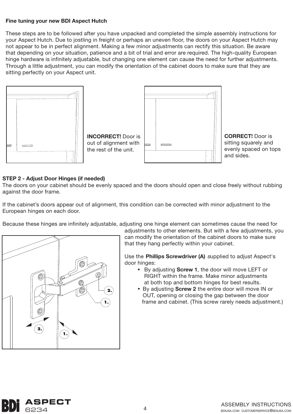 Aspect | BDI 6234 ASPECT User Manual | Page 4 / 4